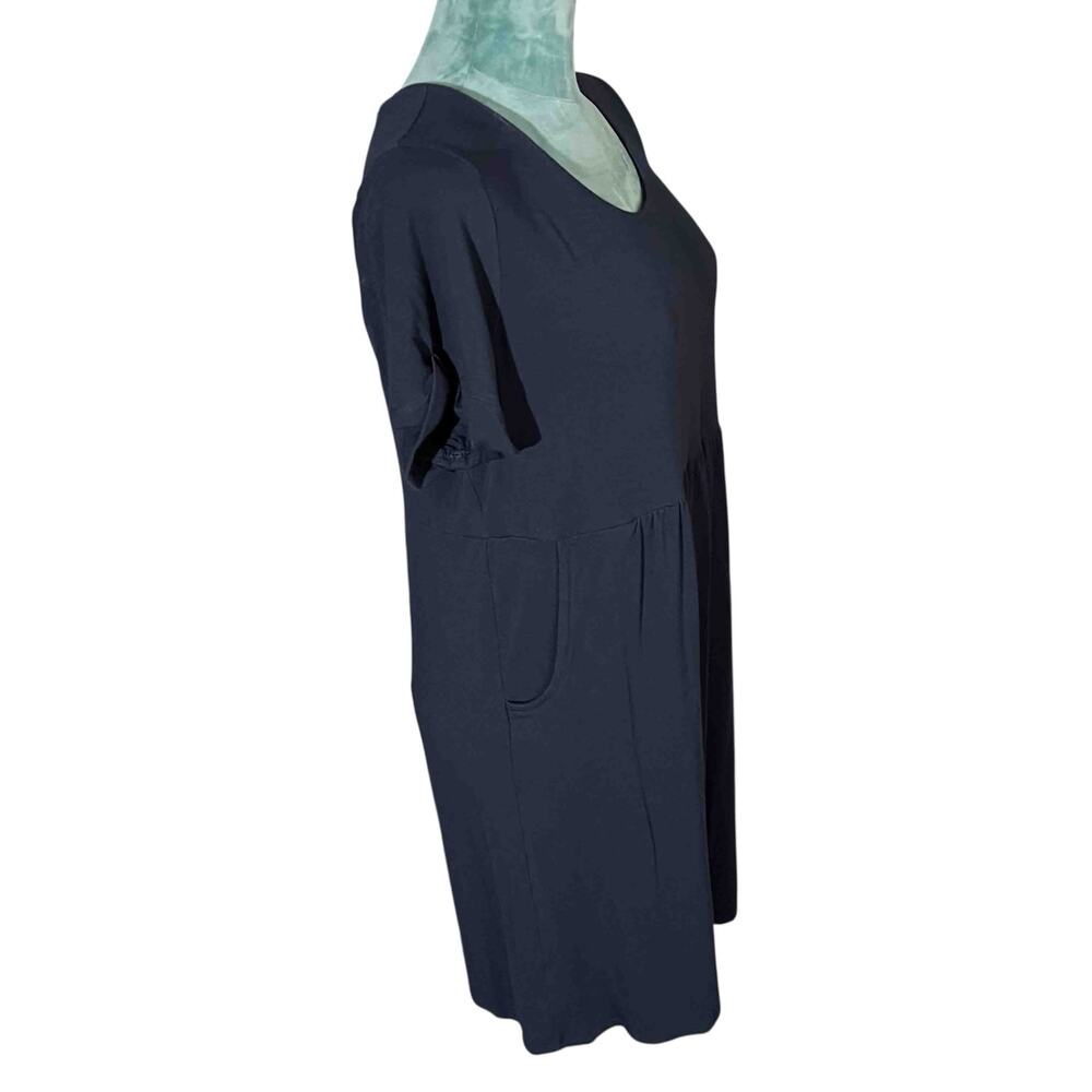J Jill Women's Scoop-Neck Stretch Cuffed Sleeve Knit Tee Dress Navy Blue Size MP - Picture 4 of 10